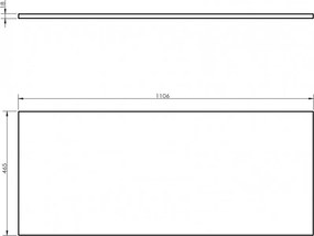 Mexen Uni, pracovná doska 110 cm, grafitová matná, 91AXX-1104-464-18-66