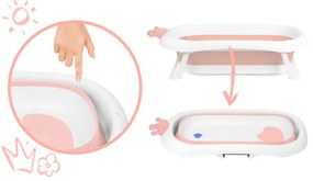 Ricokids Vanička pre novorodencov s teplomerom RK-280 bielo-ružová