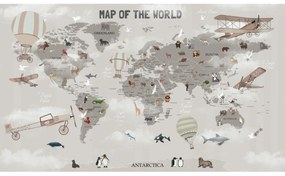 Vulpi Detská samolepka na stenu Mapa sveta 150x90