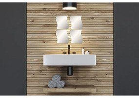 TENDANCE Zrkadlo Levi Waves, strieborné, sada 4ks