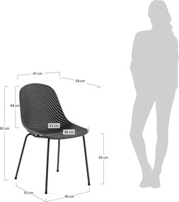 Tmavosivá kovová záhradná stolička Quinby – Kave Home