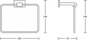 Mexen príslušenstvo, ZOJA držiak na uteráky - Ring, čierna, 7019132-70