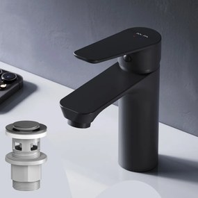 Umývadlová batéria AM.PM Hit FTA82122 jednopáková s odtokovým ventilom, čierna