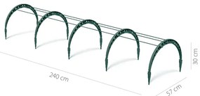Záhradný fóliový tunel FlOO TUNNELS 240 cm, zelená