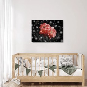 Sklenený obraz ružovej kvetiny (70x50 cm)