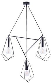 Jupiter 1663 - Luster na lanku KAIR 3xE27/60W/230V čierna/chróm
