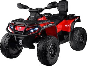 JOKOMISIADA Detská štvorkolka na akumulátor pre 2 osoby CAN-AM OUTLANDER 4x4 s LED panelom červená PA0326