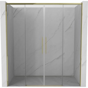 Mexen Rox, posuvné sprchové dvere 190 cm, číre sklo, zlatý profil, 8C2-190-002-50-00