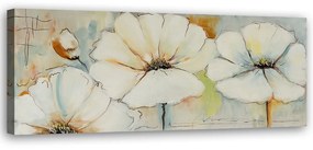 Obraz na plátně, Malování květin pastelem - 150x50 cm
