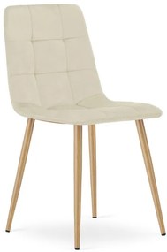 Set štyroch jedálenských stoličiek KARA zamat svetlobéžový (naturálne nohy) 4 ks