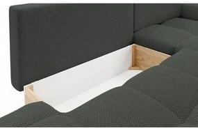 Rozkladacia rohová čalúnená sedacia súprava s úložným priestorom do tvaru L ALMADA pravá antracitová