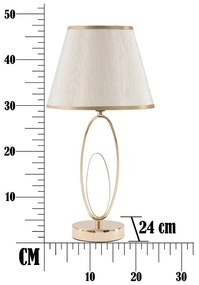 Biela stolová lampa s konštrukciou v zlatej farbe Mauro Ferretti Flush