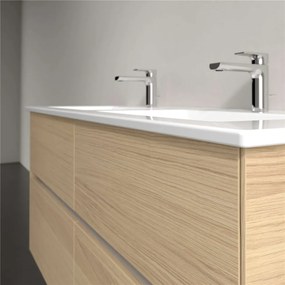 VILLEROY &amp; BOCH Collaro závesná skrinka pod dvojumývadlo, 4 zásuvky, s LED osvetlením, 1261 x 480 x 610 mm, Nordic Oak, C147B0VJ