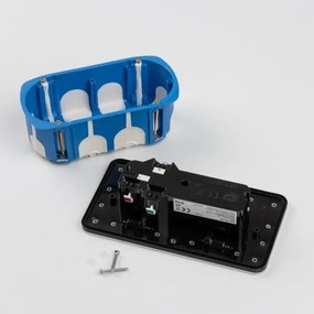 Brilagi - Vonkajšia vstavaná podlahová dvojzásuvka IP55 matný chróm obdĺžnikový