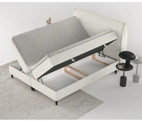 Krémovobiela boxspring posteľ s úložným priestorom 200x200 cm Melba – Maison de Rêve