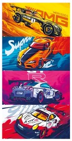 PLÁŽOVÁ OSUŠKA Z MIKROVLÁKNA CARS 100X180 CM VZOROVANÁ