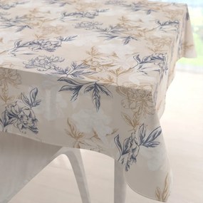 Biante Dekoračný štvorcový obrus PML-058 Kvetinová perokresba na svetlo béžovom 90x90 cm
