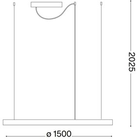Ideal Lux - LED závesný luster na lanku ORACLE SLIM LED/83W/230V 3000K priemer 150 cm biely