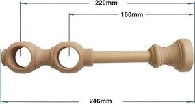 Garniže drevená 28x28mm dvojradové - BOROVICA
