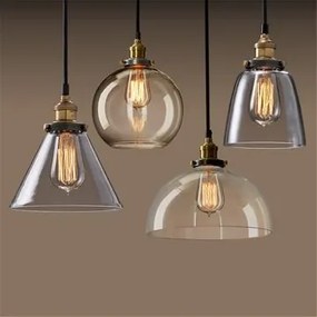 Toolight - Závesné sklenené stropné svietidlo Verto C, číre sklo, OSW-00138