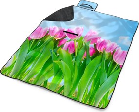 Sablio Plážová deka Ružové tulipány: 200x140 cm