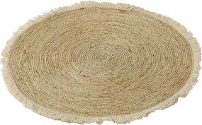 Prírodný okrúhly koberec z kukuričných listov so strapcami - Ø 70*1 cm