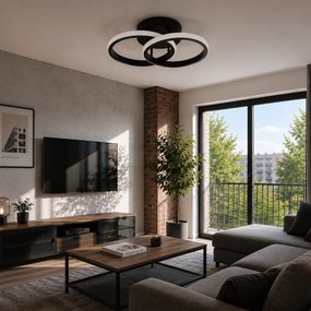 Toolight Toolight, LED stropné svietidlo, 17cm, 15W, 3500K, 1000lm, LHJ121-C, čierna matná, OSW-03275