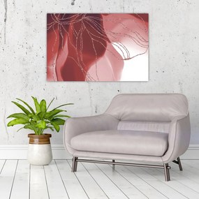 Obraz - Červená abstraktná kvetina N⁰1 (90x60 cm)