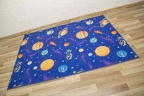 Detský metrážny koberec Galaxy planéty, rakety