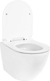 Rea Carter Tornado, Závesná WC misa 490x370x325 mm + WC sedadlo, biela lesklá, REA-C4801