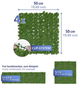 Zelená plastová balkónová zástena 100x100 cm Ivy – Maximex