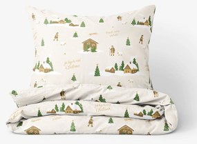 Goldea vianočné bavlnené posteľné obliečky - pásli ovce valaši 140 x 200 a 70 x 90 cm