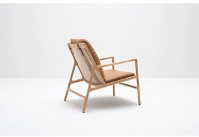 Kožené kreslo v hnedo-prírodnej farbe Dedo – Gazzda