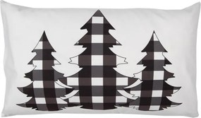 Biela obliečka na vankúš so stromčekmi Black&White X-Mas - 30*50 cm