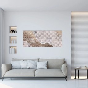 Obraz - Tehlový múr (120x50 cm)