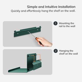 Poličky na stenu JOANNE 400 mm, Modern: fľašková zelená