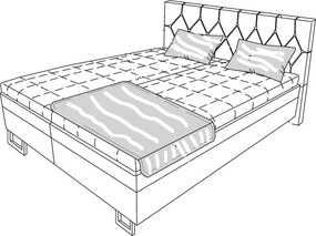 Posteľ Amy 180x200 cm, vínovo červená látka