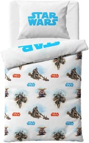 Obojstranné bavlnené posteľné obliečky Star Wars - Hviezdne vojny - motív Baby Yoda - 100% bavlna - 70 x 90 cm + 140 x 200 cm