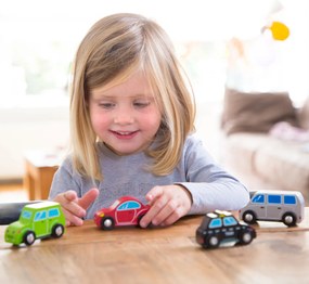 Súprava drevených mini autíčok - 4 ks