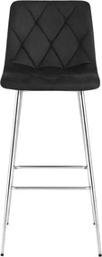 Barová stolička NADO zamatová, čierna / strieborná
