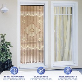 Bambusový záves do dverí v prírodnej farbe 90x200 cm Rhombus – Maximex