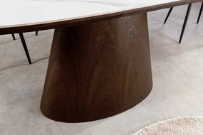 Oválny rozkladací jedálenský stôl Parthenia 160-200 cm tmavý orech