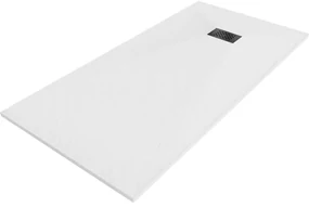 Mexen Hugo, obdĺžniková sprchová vanička SMC 170 x 80 cm, biela, čierna krytka, 42108017-B