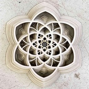 Vyrezávaná drevená 3D mandala na stenu | SENTOP PR0456