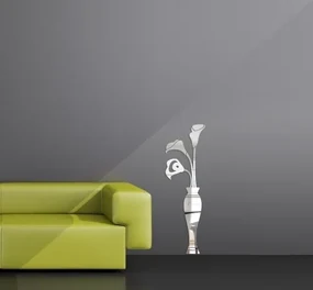 Originálne nástenné zrkadlá váza s kvetmi