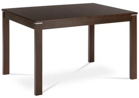 Autronic - Jedálenský stôl rozkladací 120+30x80x74 cm, doska MDF, dyha, nohy masív, orech - BT-6777 WAL