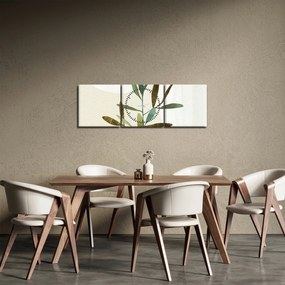 Obraz - Akvarelová vetvička N⁰2 (s hodinami) (90x30 cm)