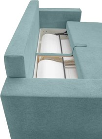 Pohovka rozkladacia na lôžko Genf, modrá aqua látka