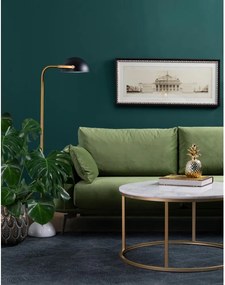 Mramorový konferenčný stolík s konštrukciou vo farbe mosadze RGE Accent, ⌀ 85 cm