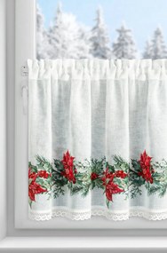 KRÁTKA VIANOČNÁ ZÁCLONA NA PÁSKE XMAS5 150X60 CM VZOROVANÁ
